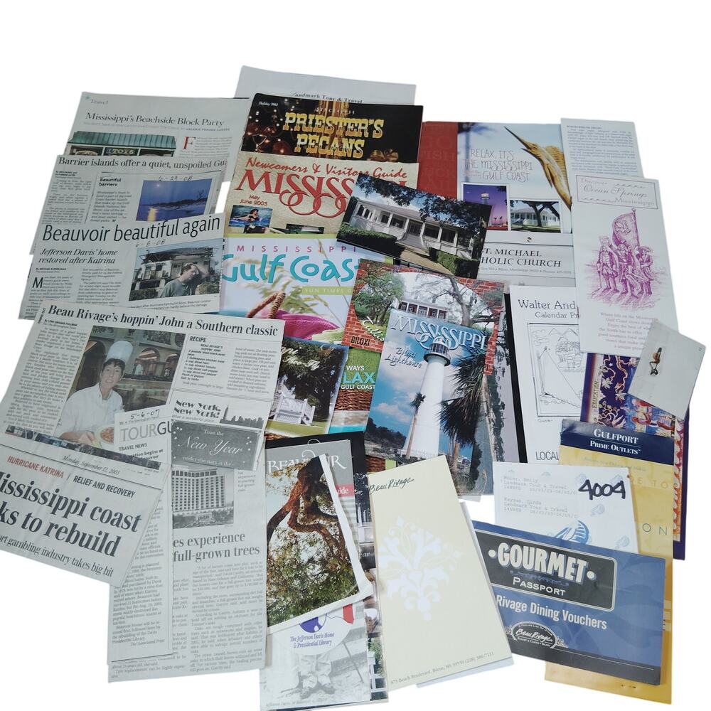 Mississippi Gulf Coast 2003 Travel Ephemera Collection - Multi-color Brochures